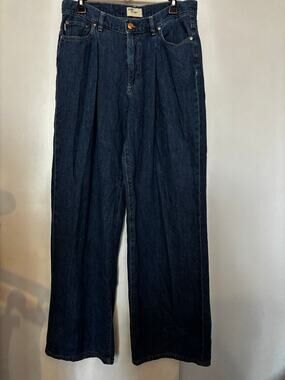 NWOT DL1961 High Rise Pleated Wide Leg Jeans 28 Blue